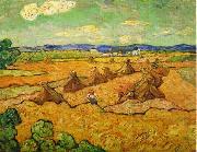Wheatfield with sheaves and reapers, Vincent Van Gogh